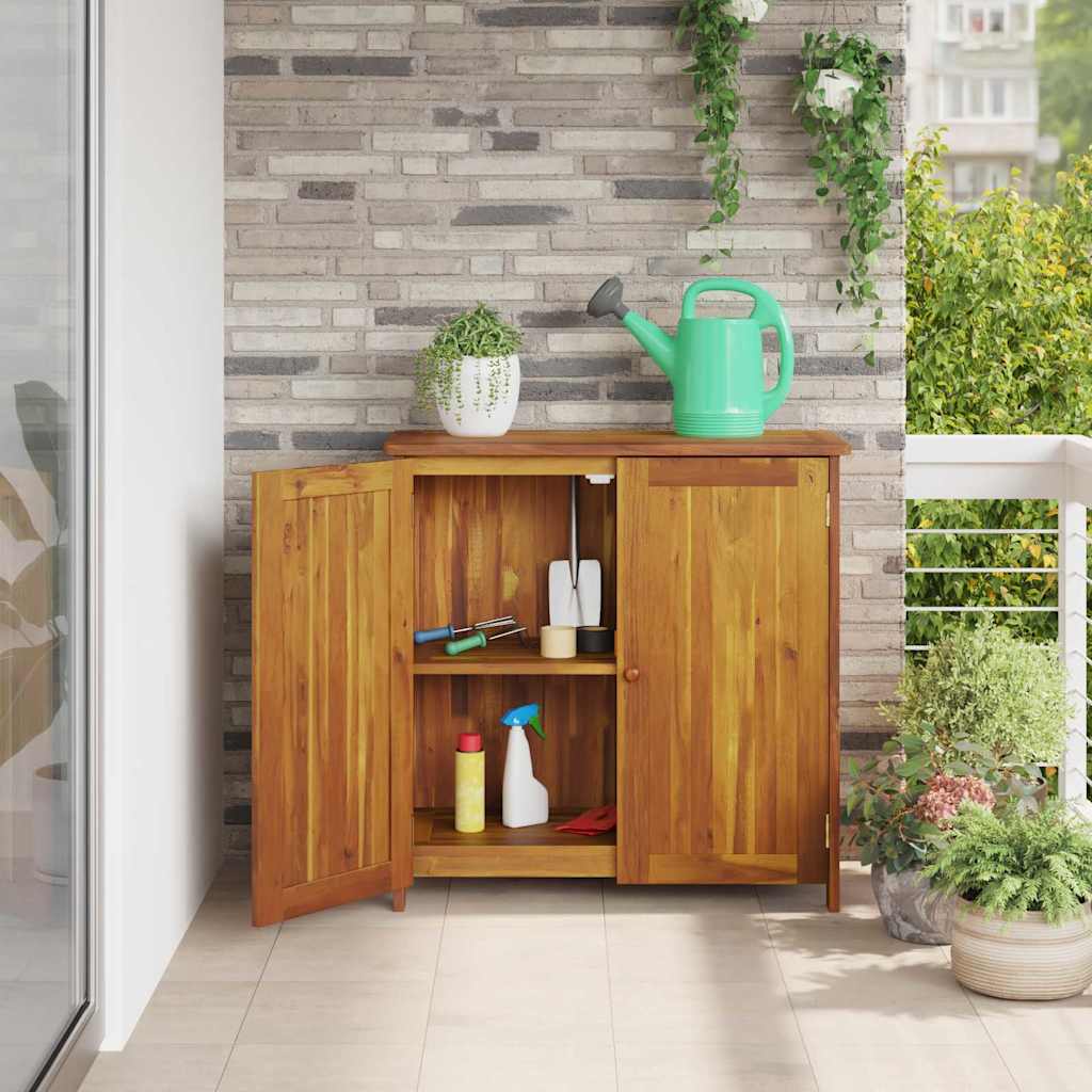 Garden Cabinet with Shelf with Door Natural Solid Acacia Wood