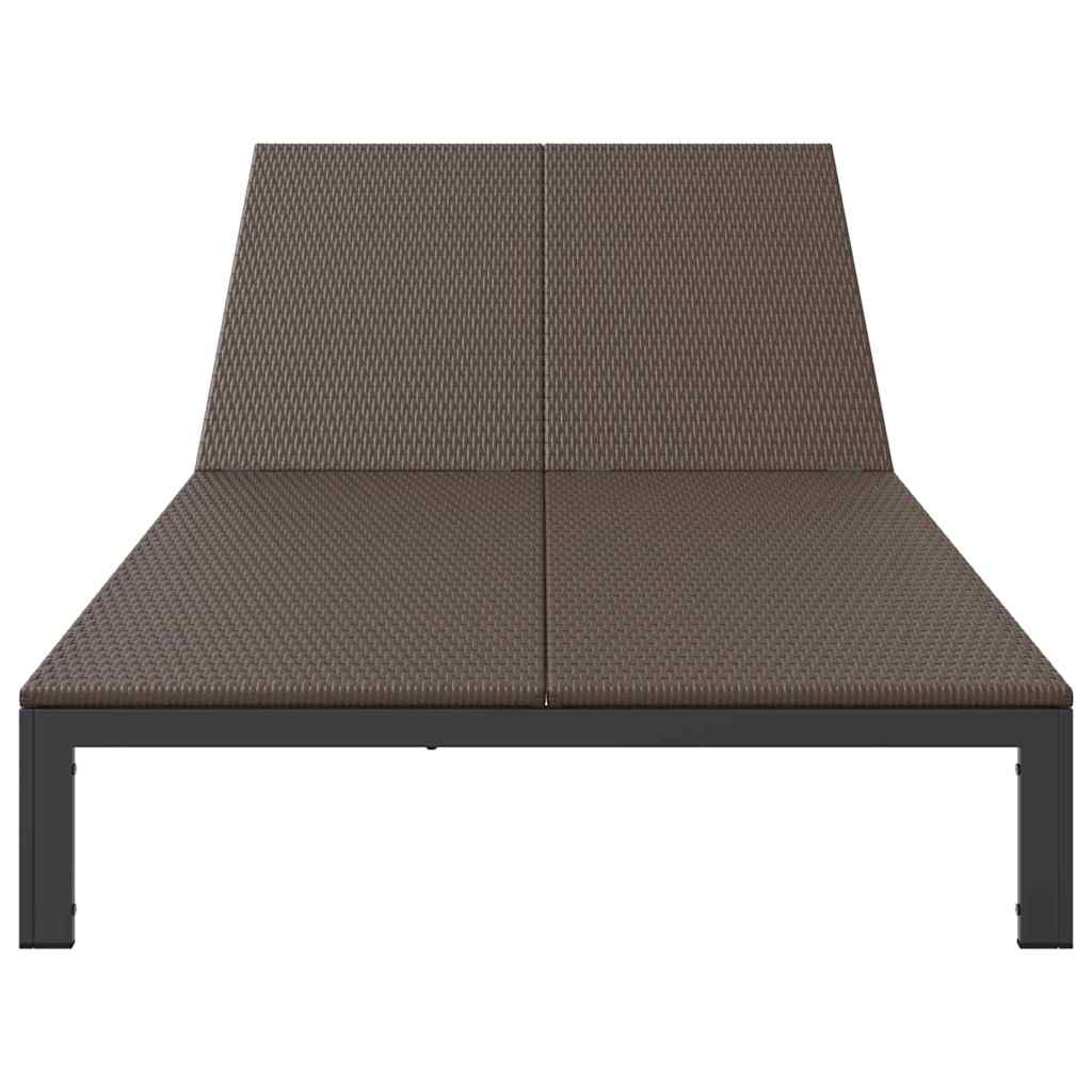 Sunbed Poly Rattan Brown