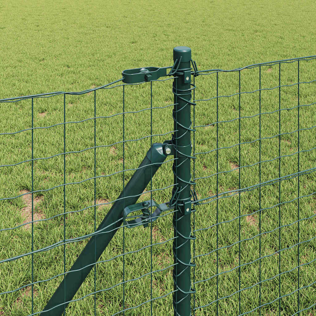Embedded Fence Post 13 pcs Green Powder-Coated Steel