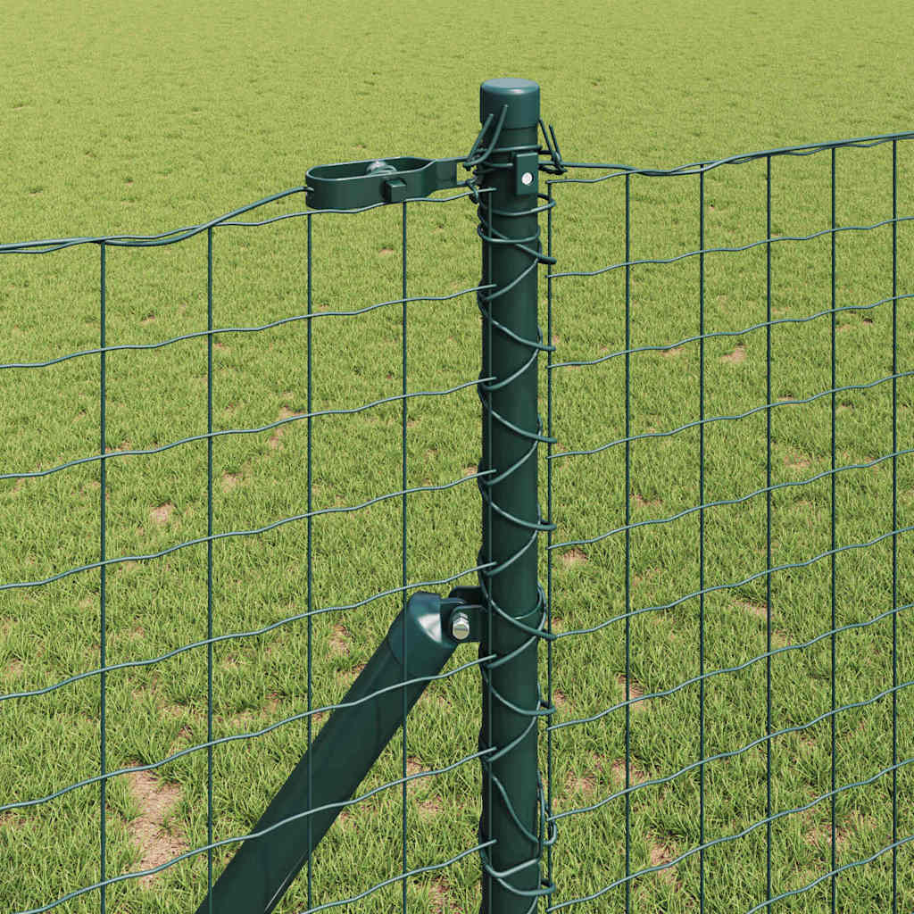 Embedded Fence Post 13 pcs Green Powder-Coated Steel