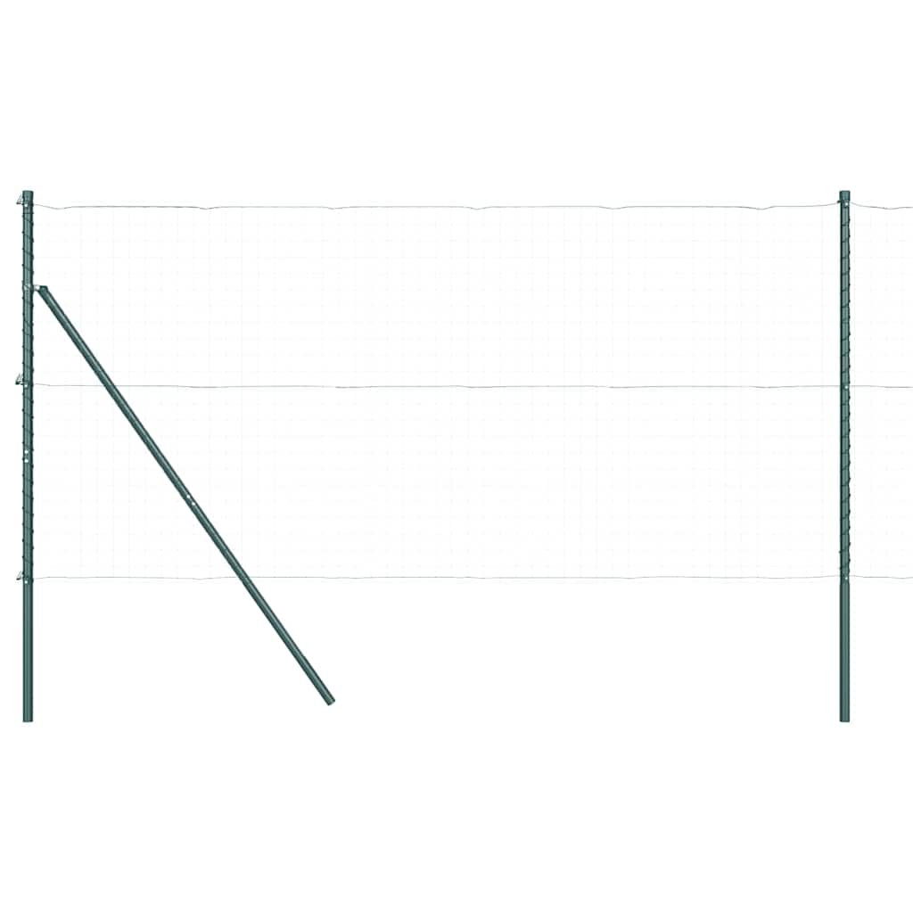Embedded Fence Post 7 pcs Green Powder-Coated Steel