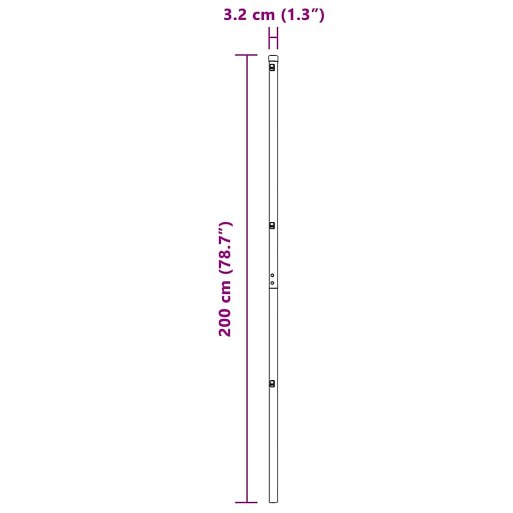 Embedded Fence Post 7 pcs Green Powder-Coated Steel