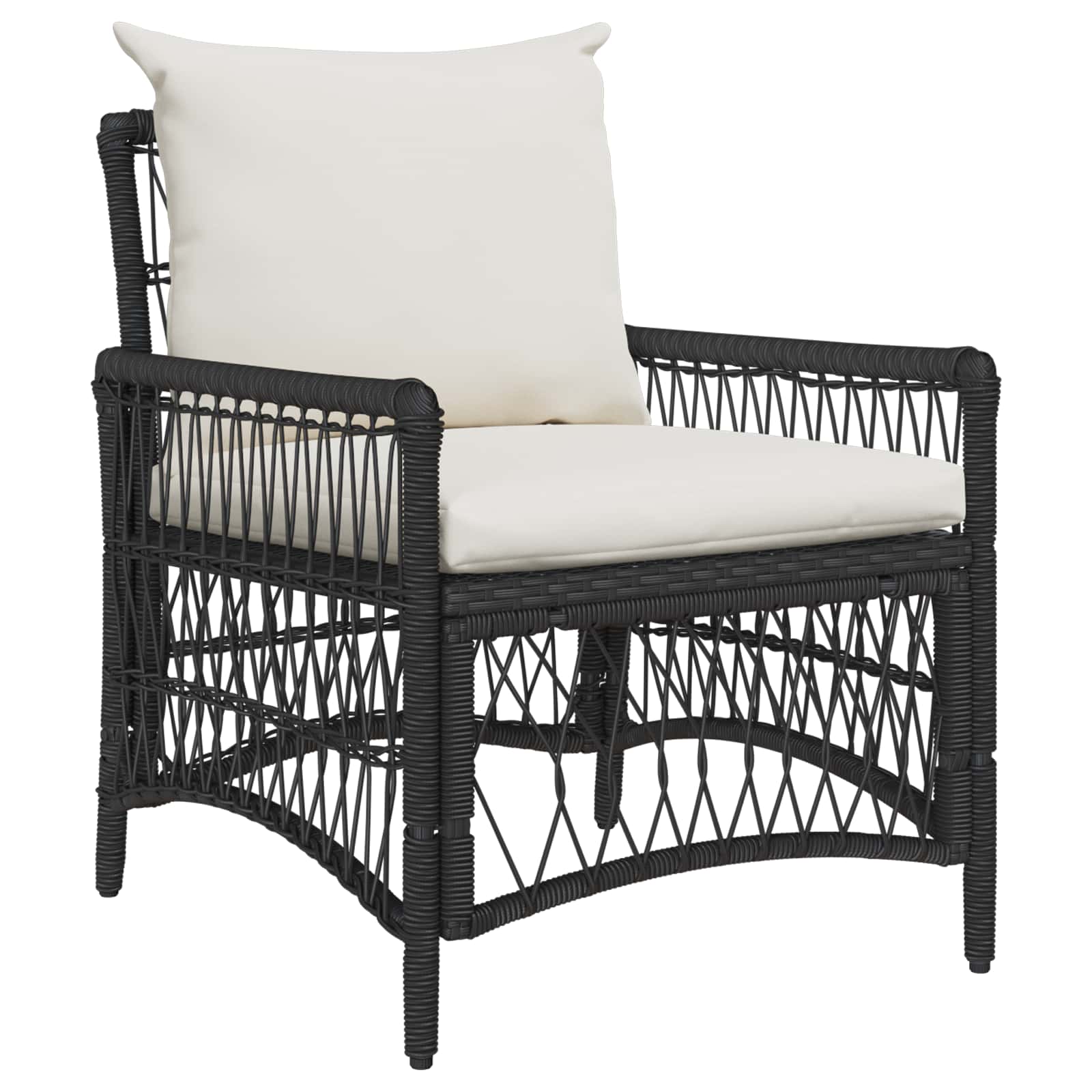 Garden Chair Black Poly Rattan
