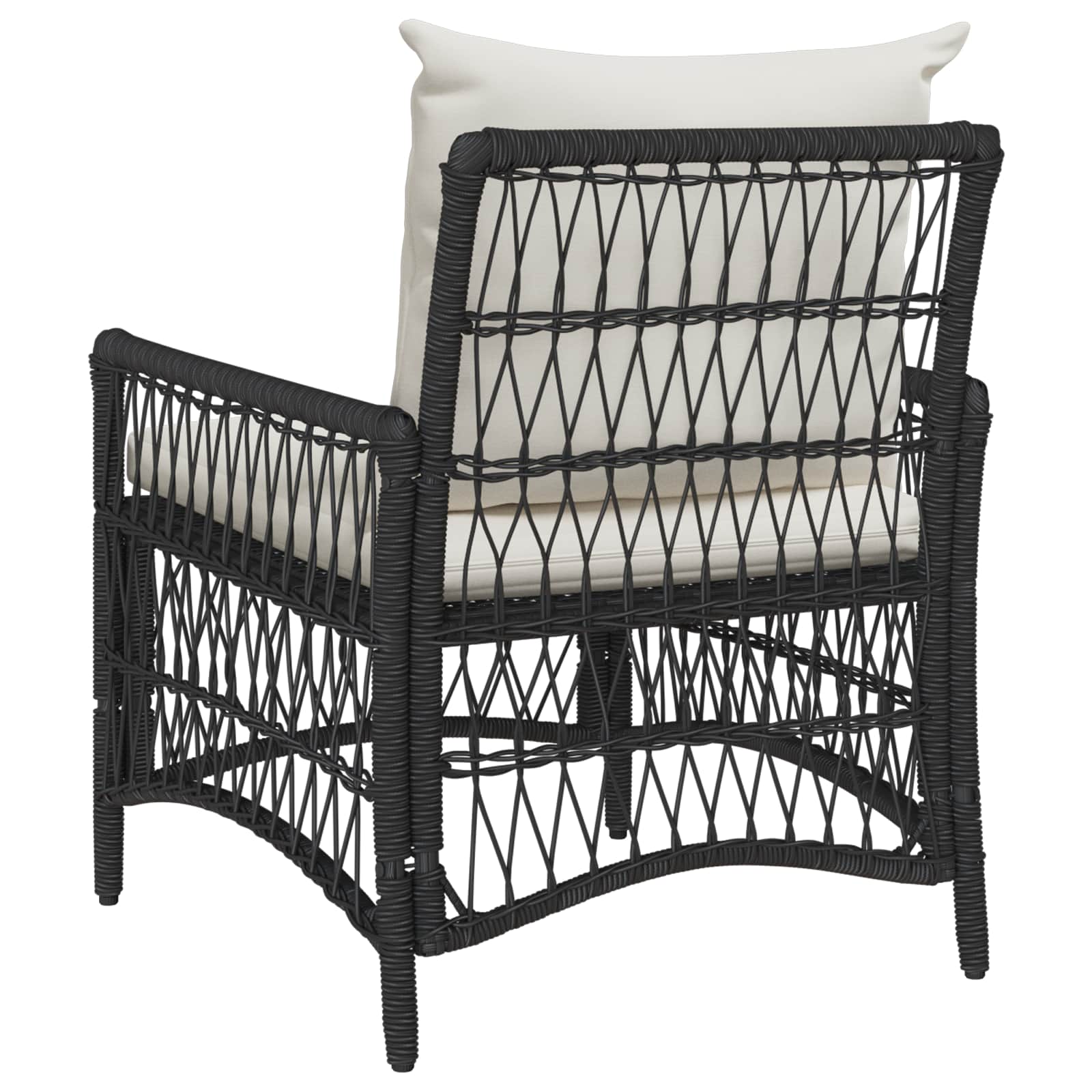Garden Chair Black Poly Rattan