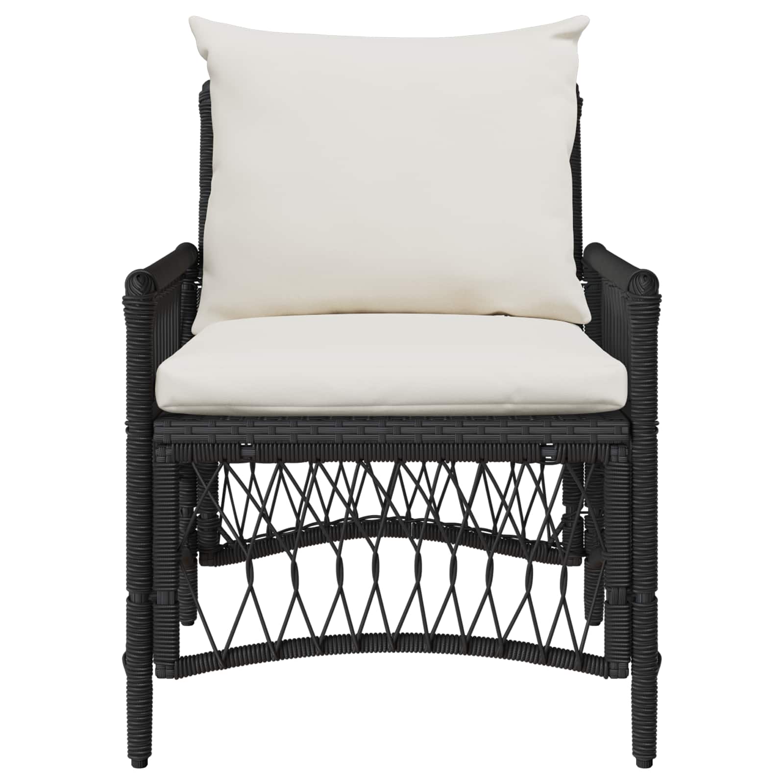 Garden Chair Black Poly Rattan