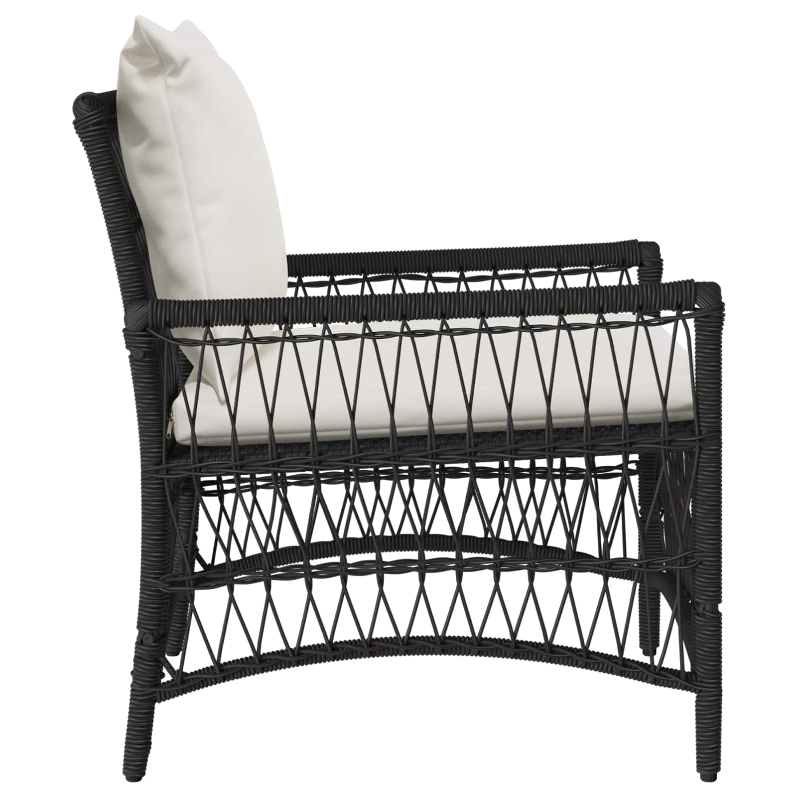 Garden Chair Black Poly Rattan