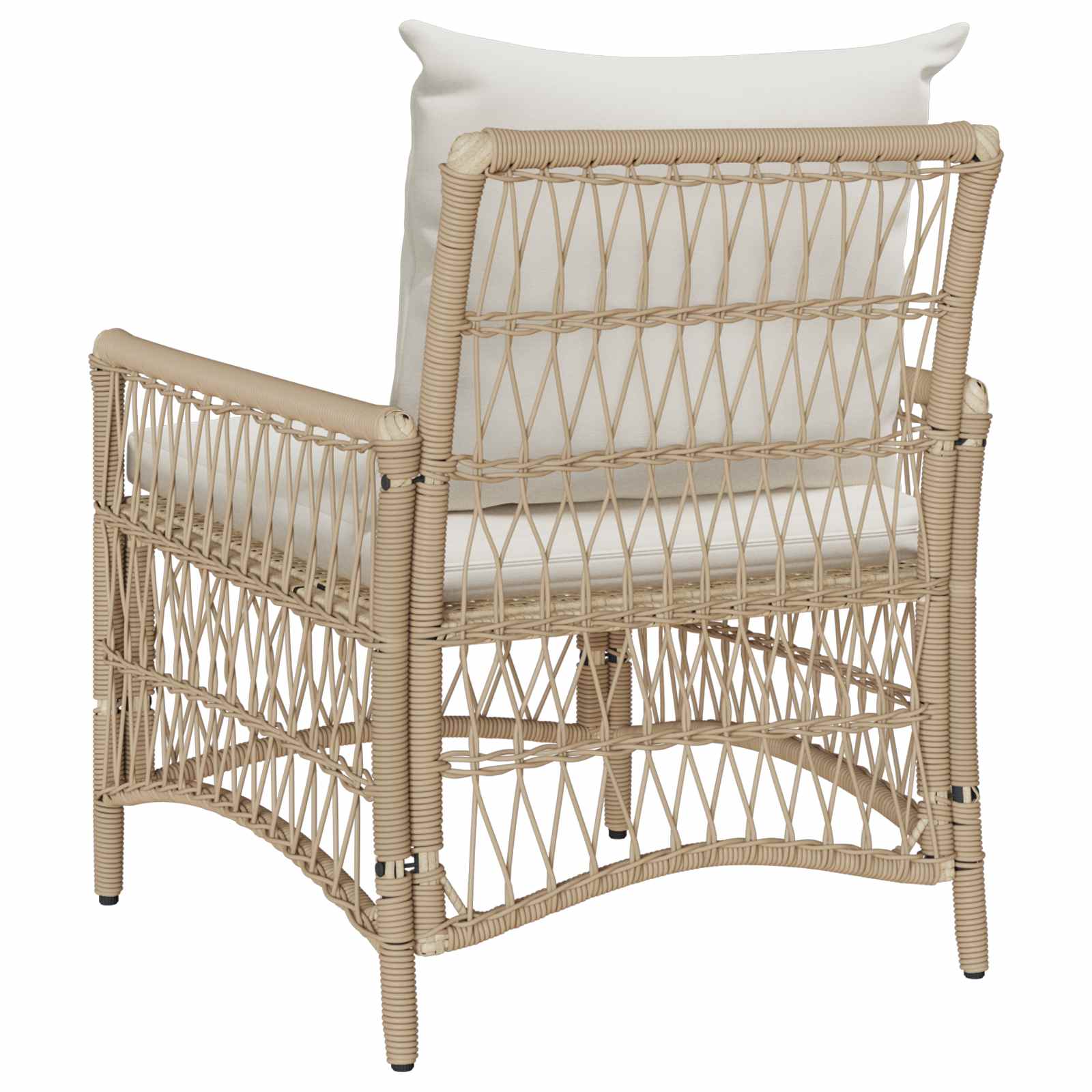 Garden Chair with Cushion Beige 73 x 61 x 77 cm Poly Rattan