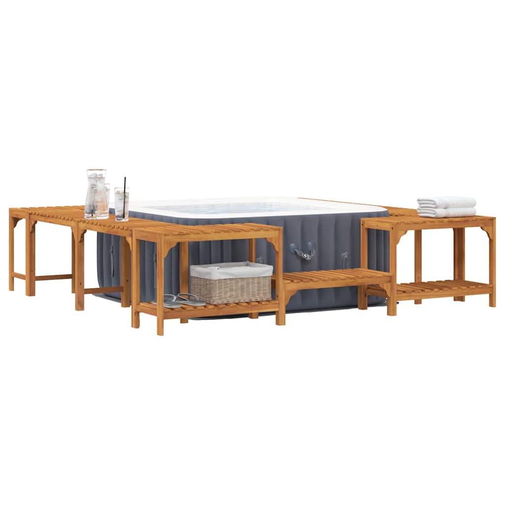 Hot Tub Surround Brown 255 x 255 x 55,5 cm Solid Acacia Wood