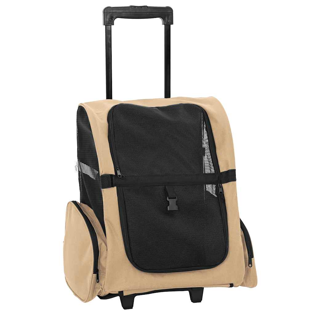 Pet Trolley 3-in-1 Design Sand 48x32x(57-106) cm Oxford Fabric