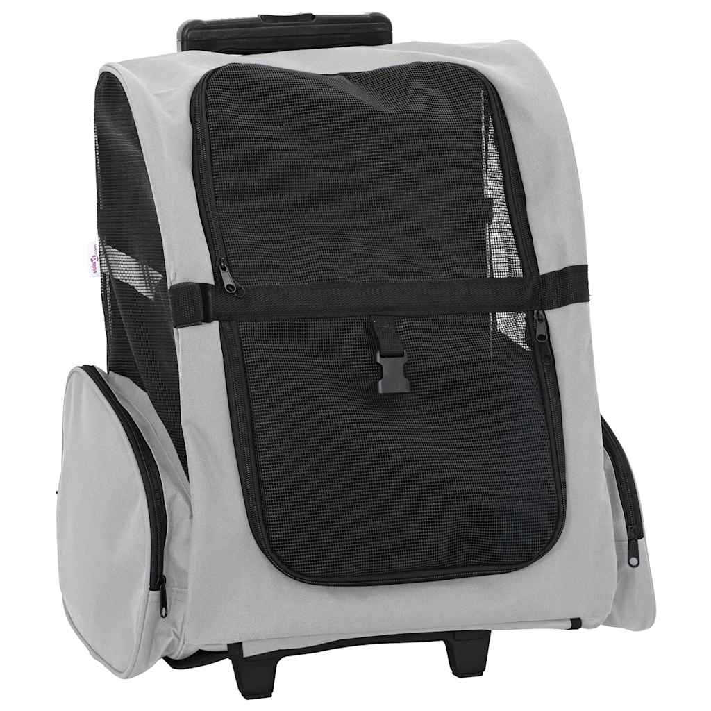 Pet Trolley 3-in-1 Design Grey 48x32x(57-106) cm Oxford Fabric