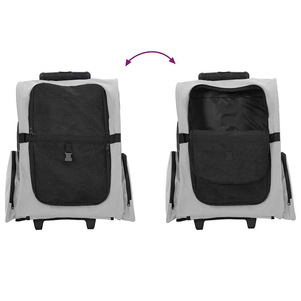 Pet Trolley 3-in-1 Design Grey 48x32x(57-106) cm Oxford Fabric