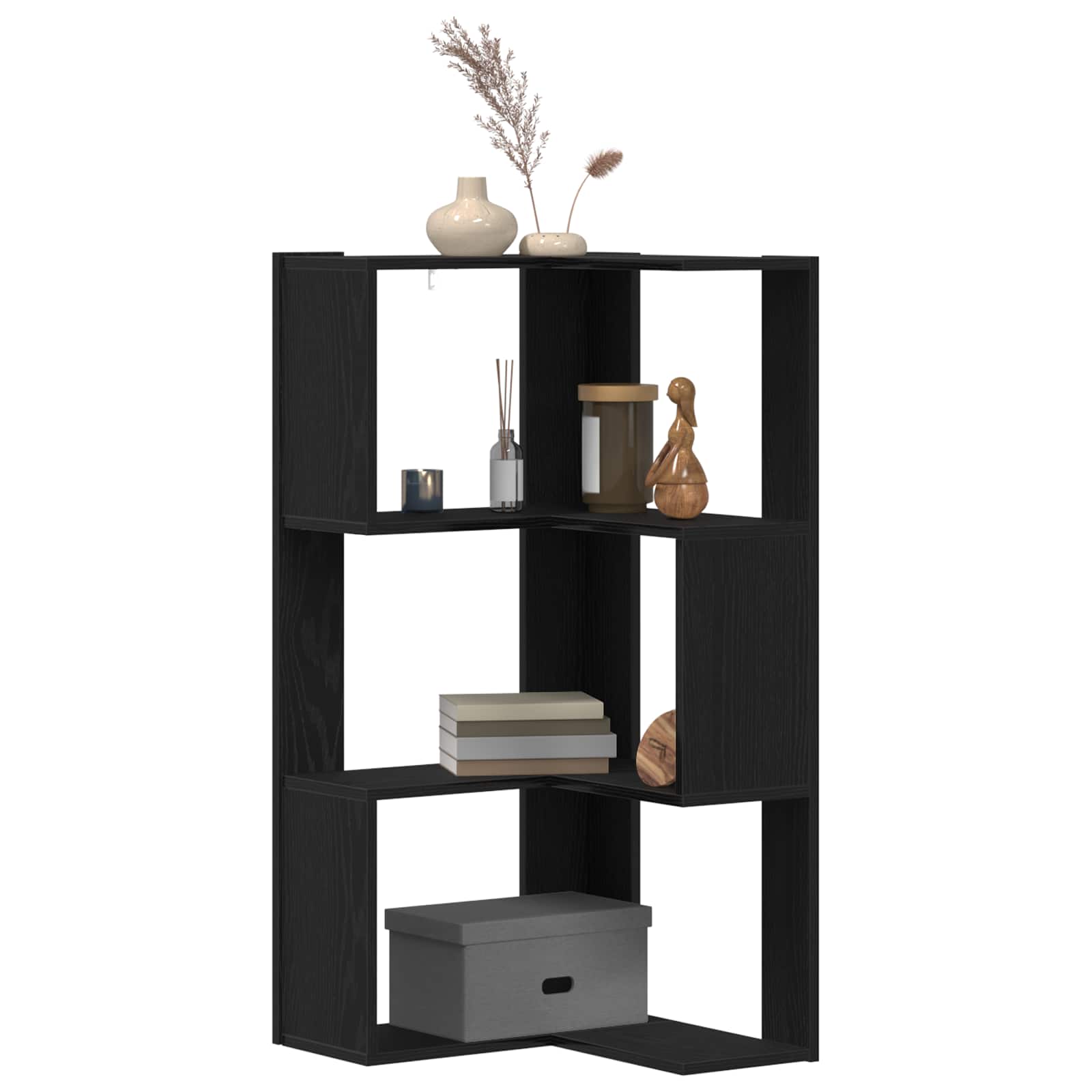 Bookcase 3-Tier 50 x 50 x 102 cm Black Oak