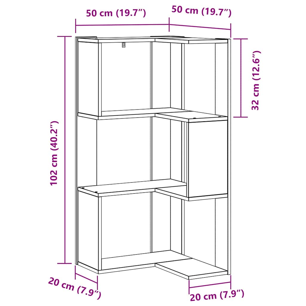 Bookcase Black Oak 50 x 50 x 102 cm