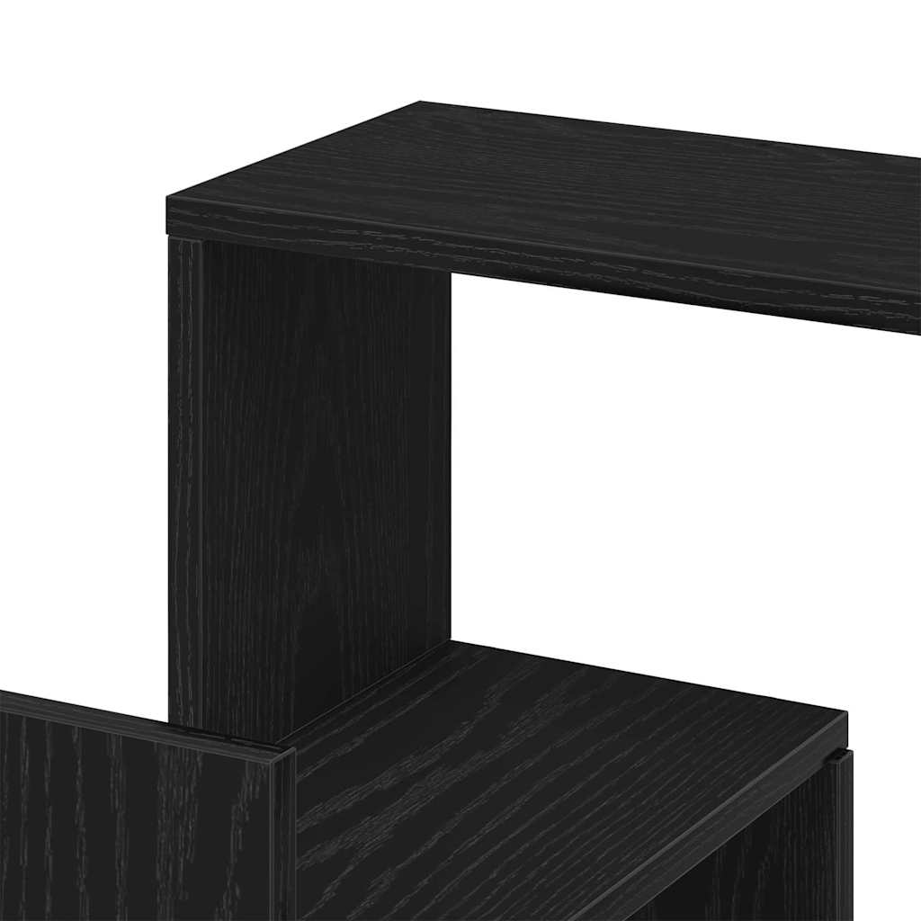 Wall Corner Shelf with Shelf Black Oak 45 x 45 x 147 cm