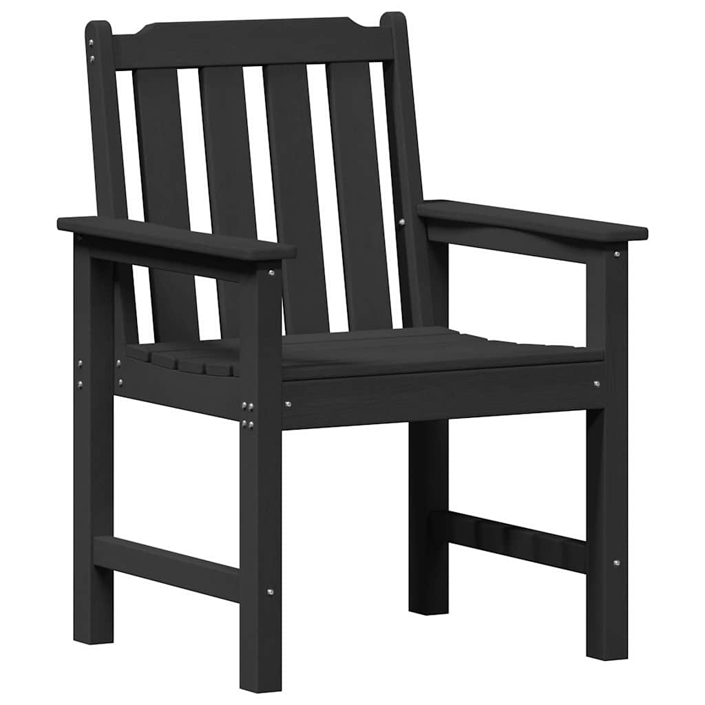 Garden Dining Chair. 2 pcs Black 65.5 x 59 x 88 cm HDPE