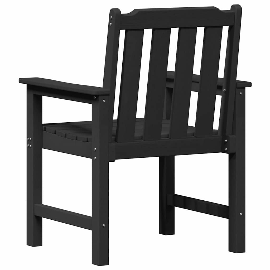 Garden Dining Chair. 2 pcs Black 65.5 x 59 x 88 cm HDPE