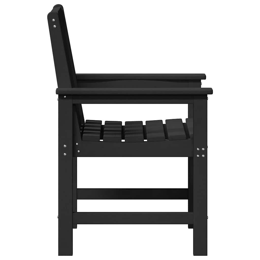 Garden Dining Chair. 2 pcs Black 65.5 x 59 x 88 cm HDPE