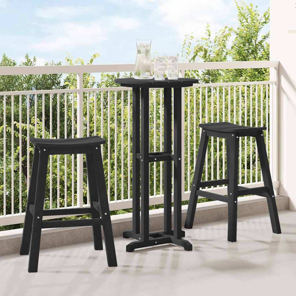 Bar Stool 2 pcs Black 52 x 43 x 73,5 cm HDPE