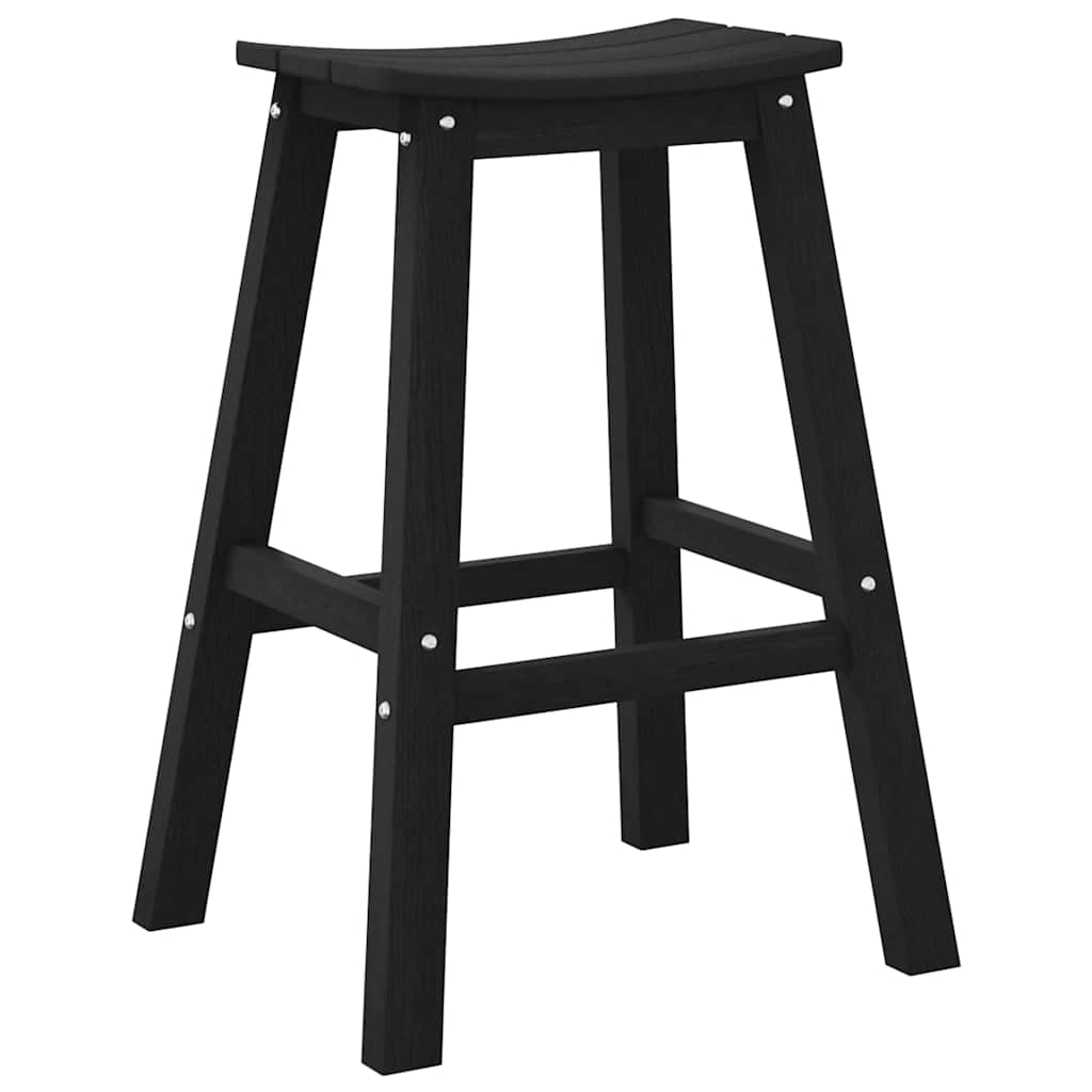 Bar Stool 2 pcs Black 52 x 43 x 73,5 cm HDPE