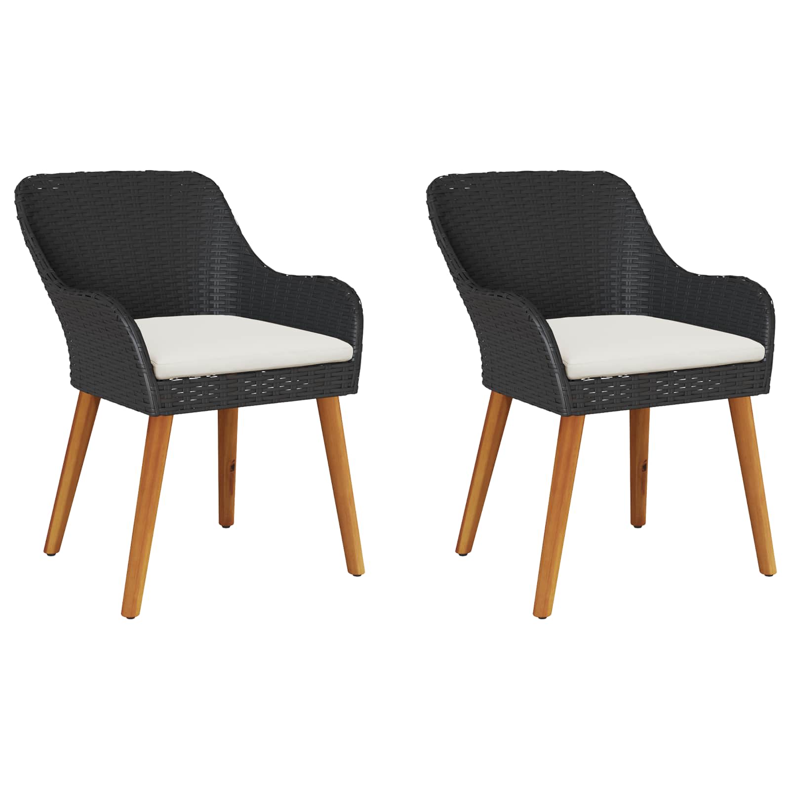 Garden Chair 2 pcs Black Poly Rattan