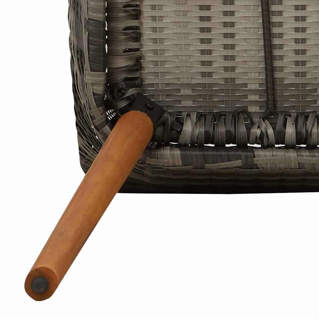 Garden Chair 2 pcs Grey 62.5 x 55 x 82 cm Poly Rattan