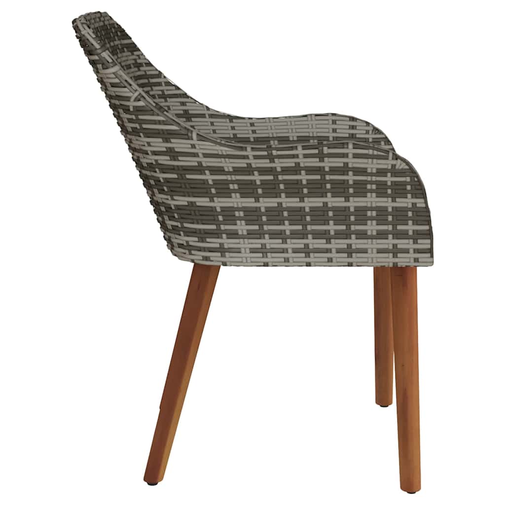 Garden Chair 2 pcs Grey 62.5 x 55 x 82 cm Poly Rattan