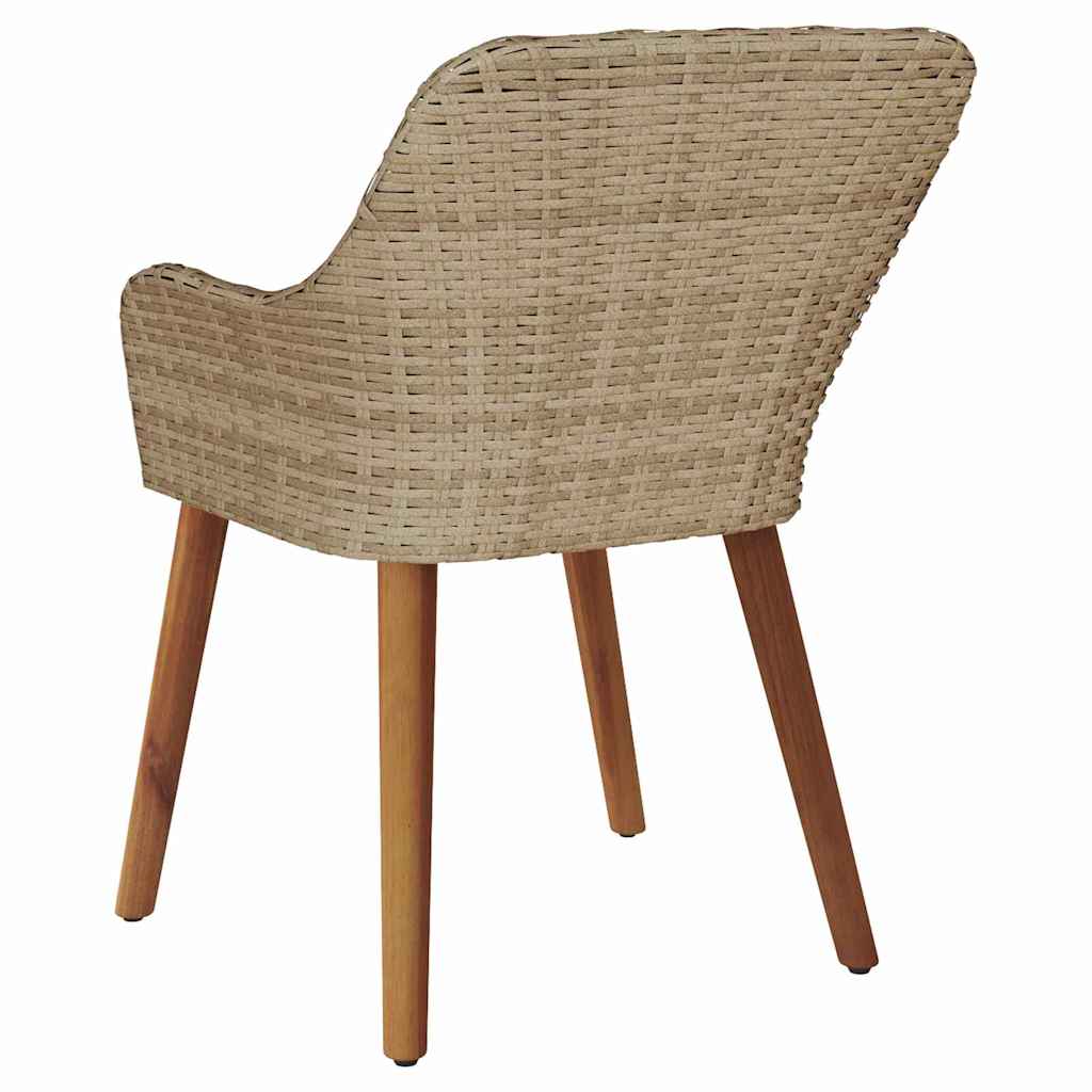Garden Chair 2 pcs Beige 62.5 x 55 x 82 cm Poly Rattan