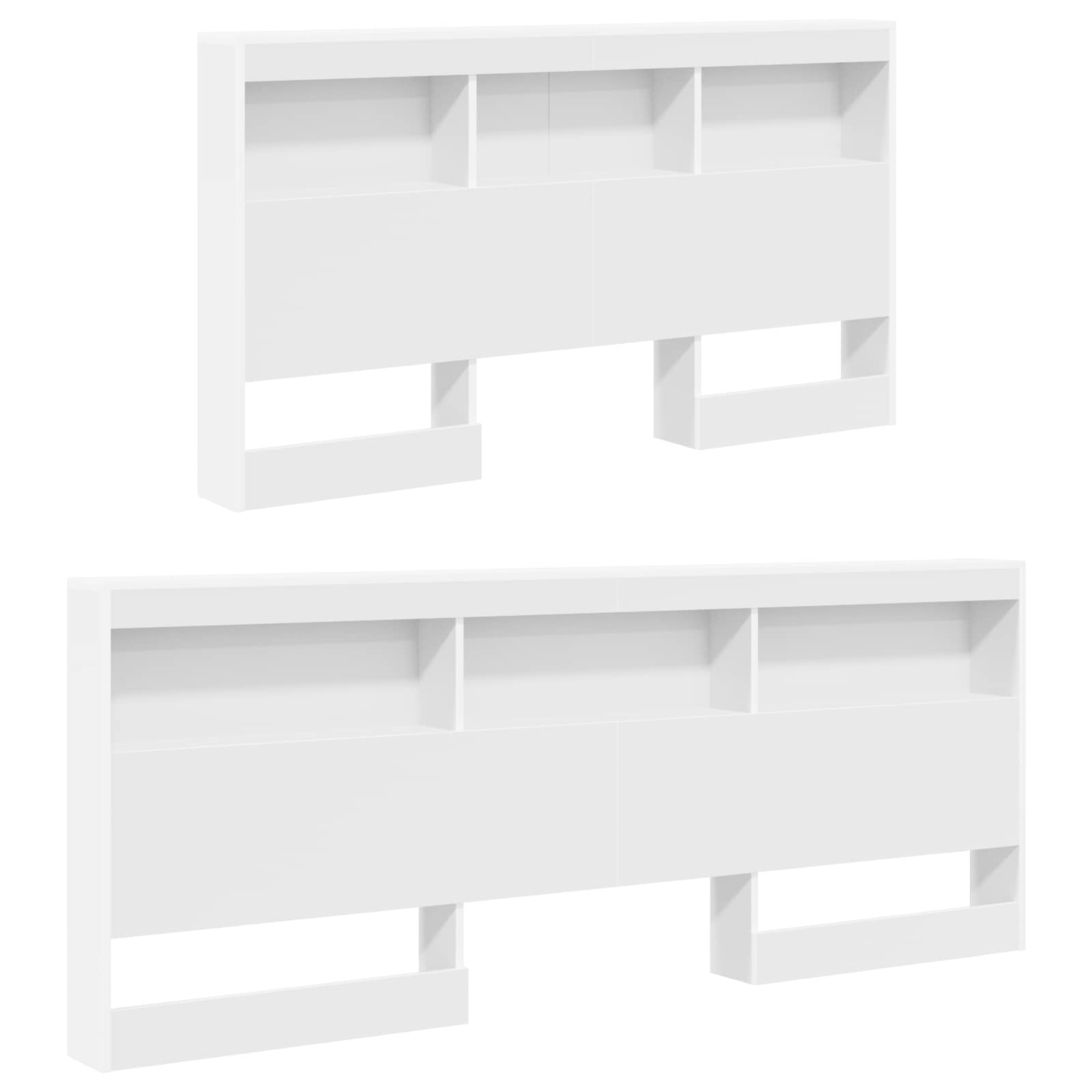 Storage Headboard with Shelf White 160 cm Engineered Wood