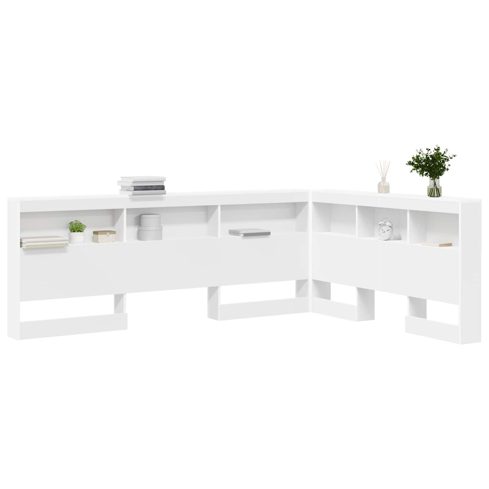 Storage Headboard White Engineered Wood