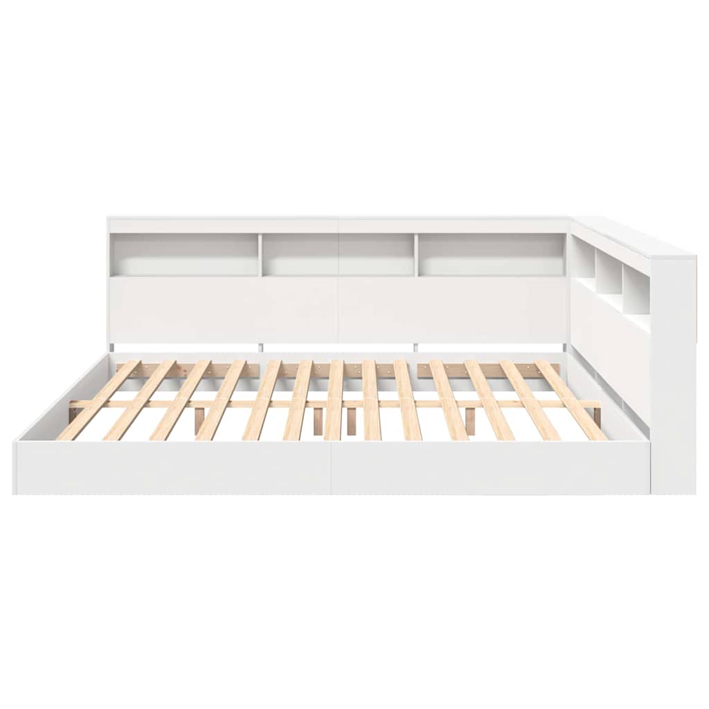 Bookcase Bed with Shelf White 180 x 200 cm Engineered Wood
