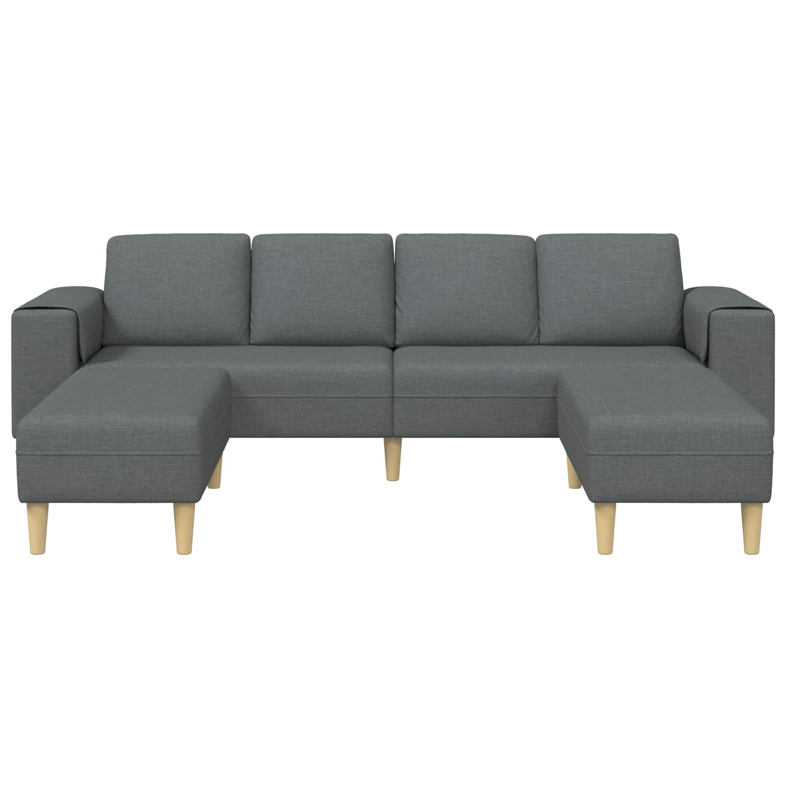 Living Room Couch 3 pcs Dark Grey Polyester