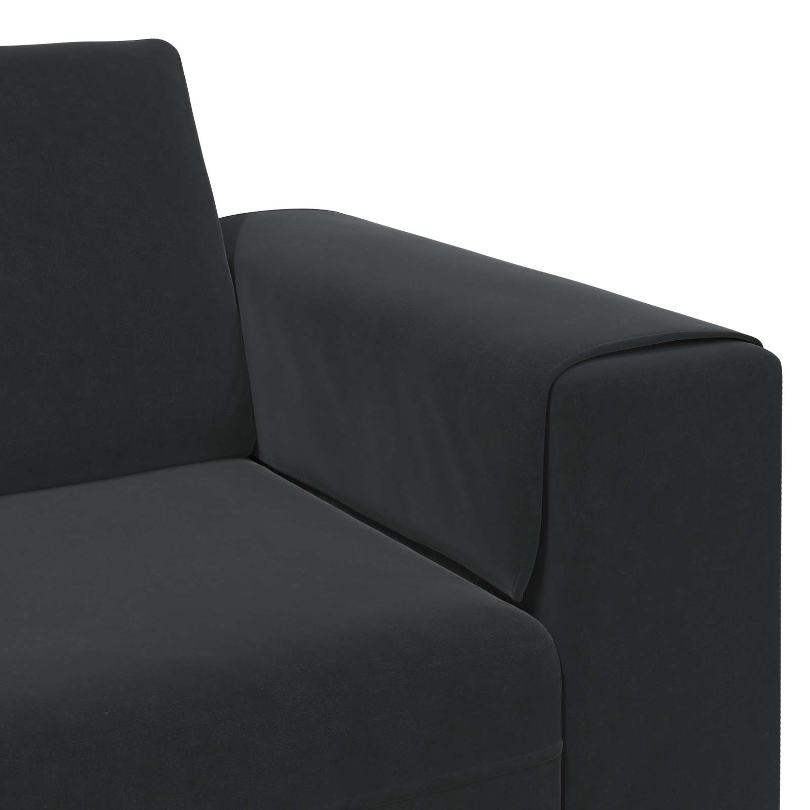 Living Room Couch 3 pcs Black