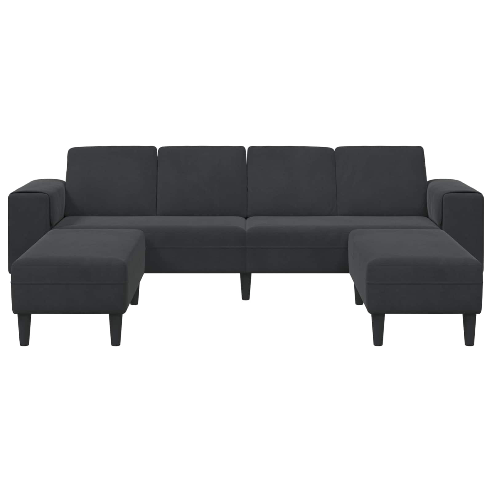 Living Room Couch 3 pcs Black 250 x 188 x 76 cm