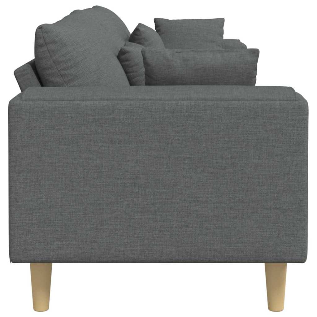 Sofa with Cushion Dark Grey 250 x 77 x 76 cm Fabric