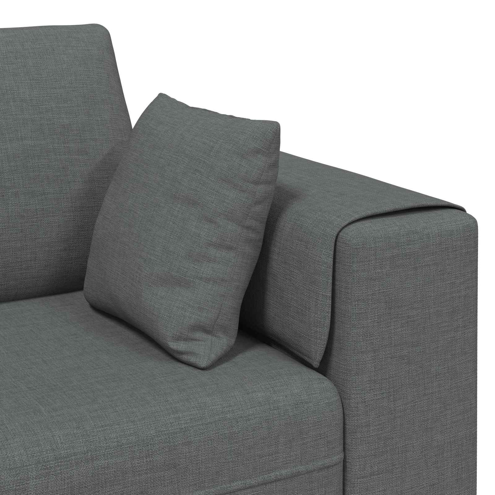 Sofa with Cushion 3 pcs Dark Grey Fabric