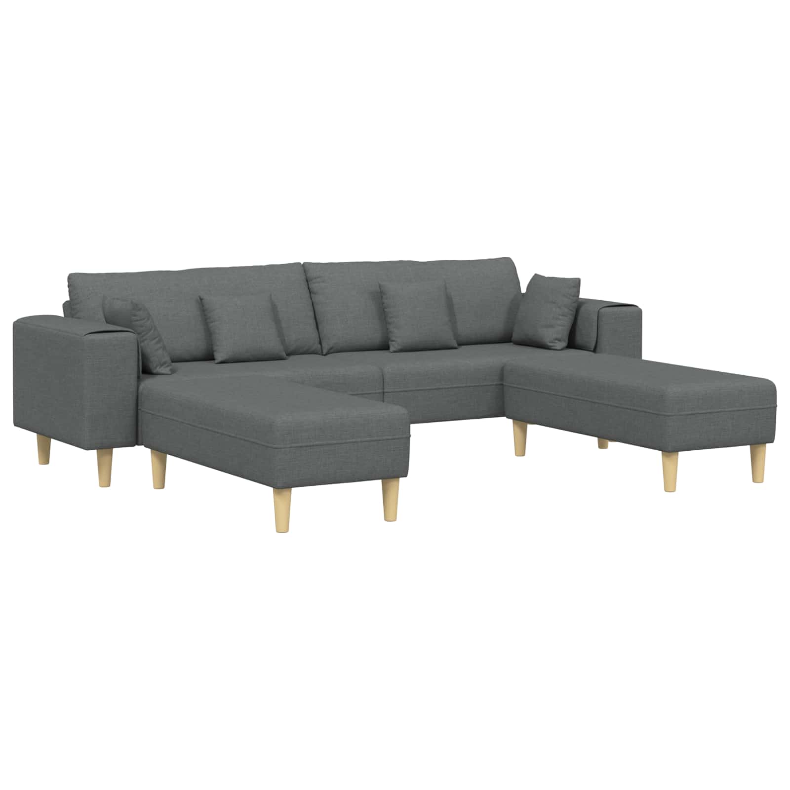 Sofa with Cushion 3 pcs Dark Grey Fabric