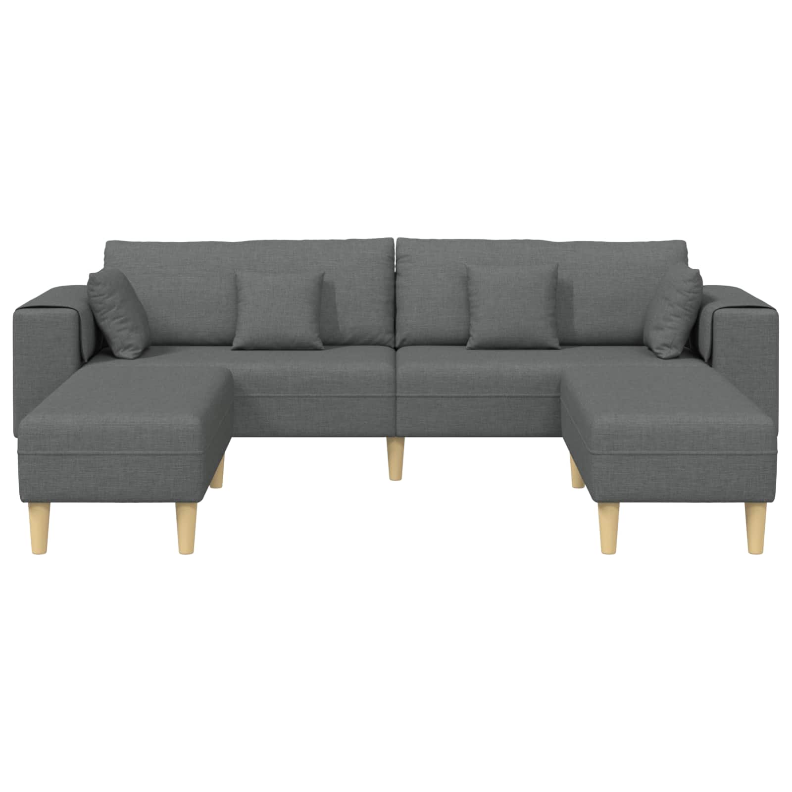 Sofa with Cushion 3 pcs Dark Grey Fabric