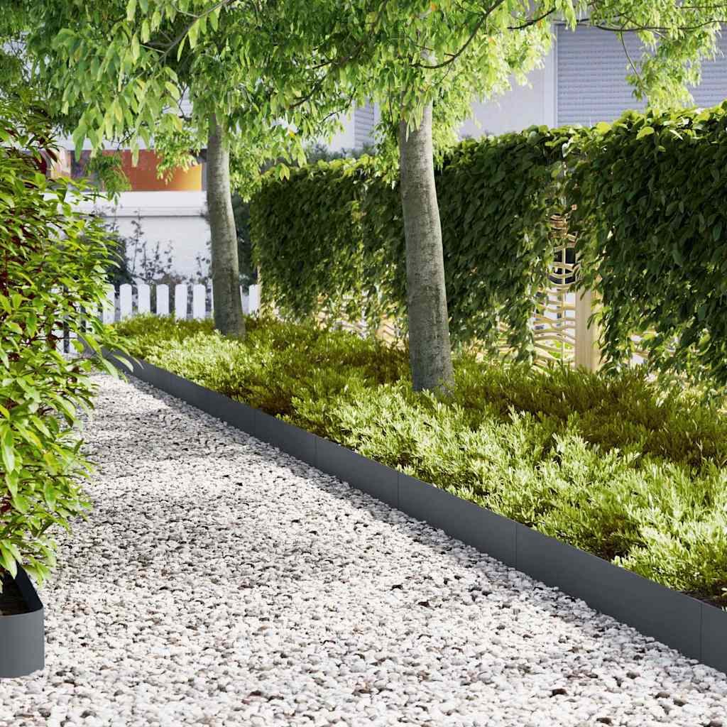 Lawn Edging 50 pcs Anthracite 100 x 0.05 x 20 cm