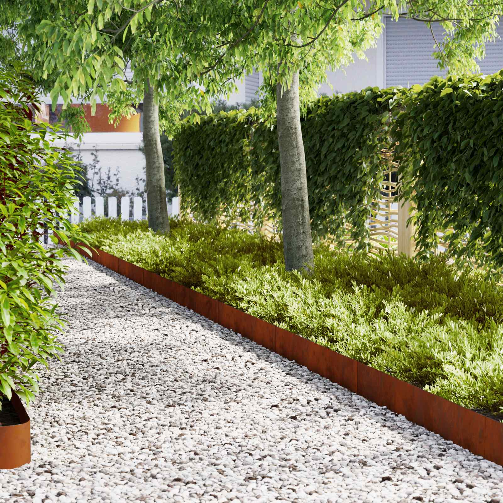 Lawn Edging 50 pcs Brown 100 x 0.05 x 20 cm Weathering Steel
