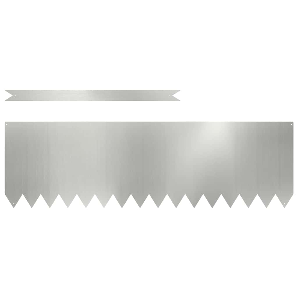 Lawn Edging 30 pcs Silver 100 x 0.05 x 30 cm Galvanised Steel