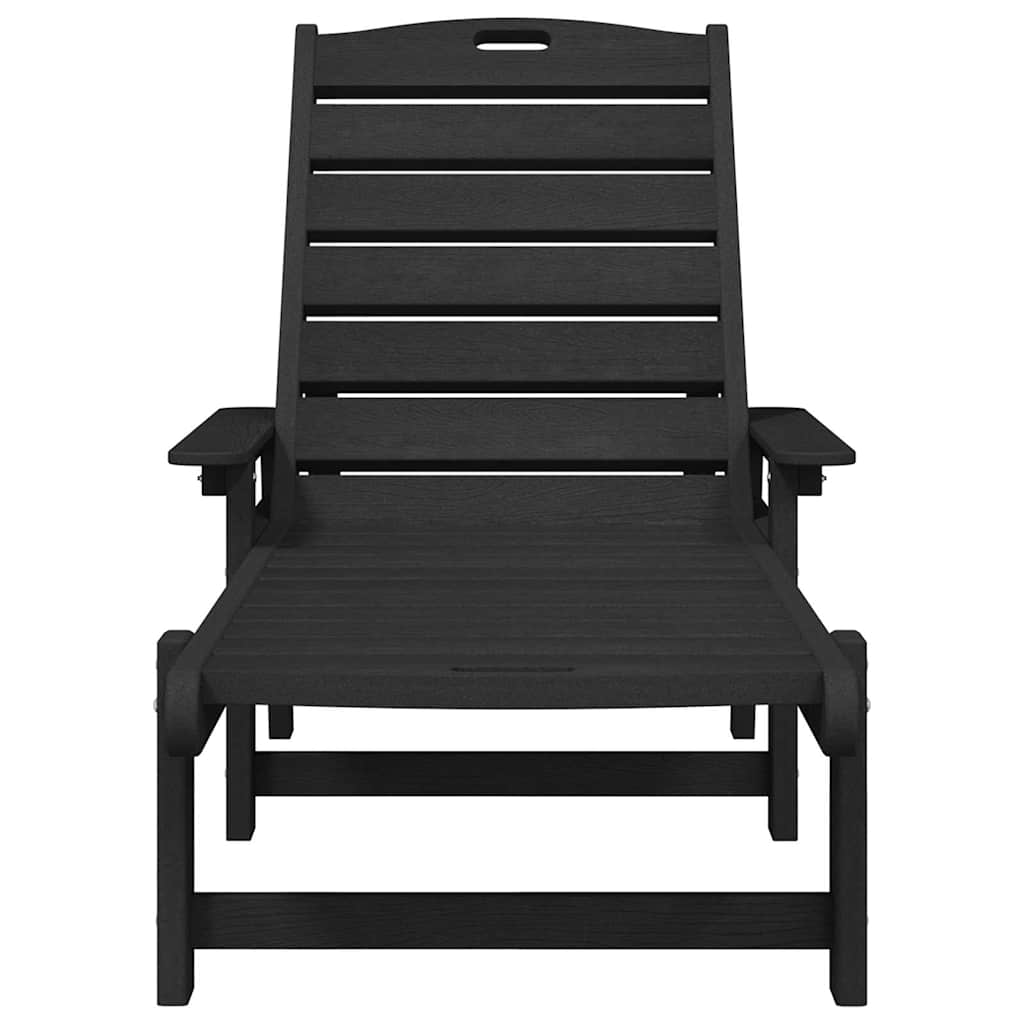 Sun Lounger 2 pcs Black 195.5 x 53 x 98.5 cm Polyethylene
