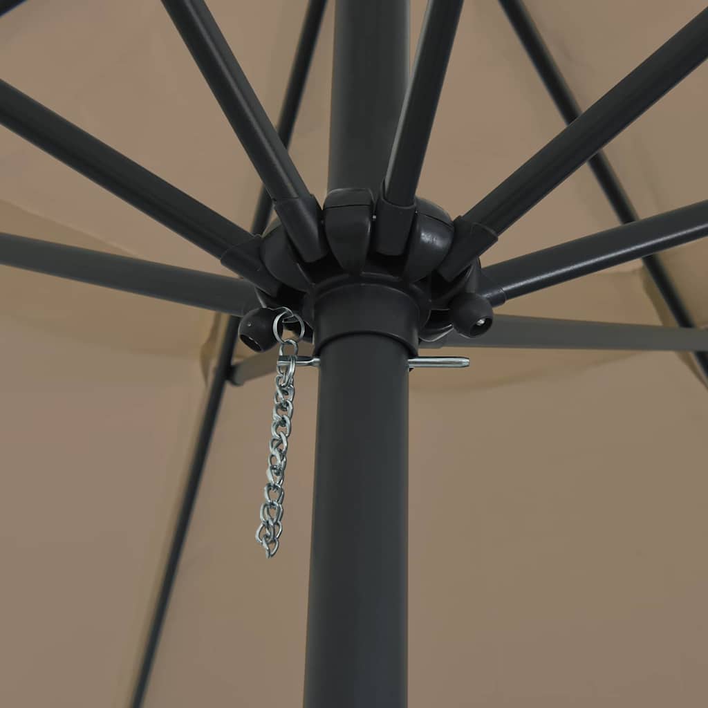 Garden Parasol Taupe 395 x 395 x 245 cm Polyester and Steel
