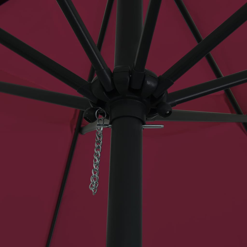 Garden Parasol Bordeaux Red 395 x 395 x 245 cm