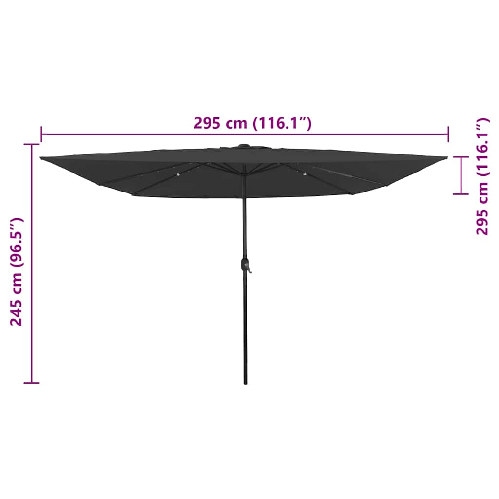 Garden Parasol Anthracite 295 x 295 x 245 cm