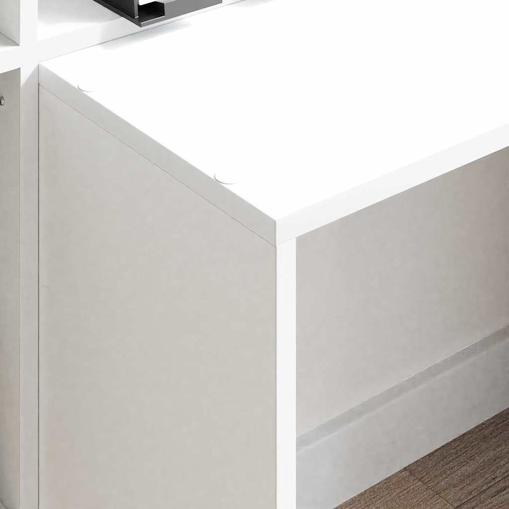 Desk with Shelf White 138,5 x 55 x 143 cm Engineered Wood