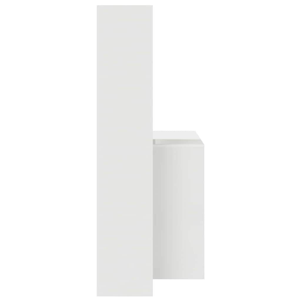 Desk with Shelf White 138,5 x 55 x 143 cm Engineered Wood
