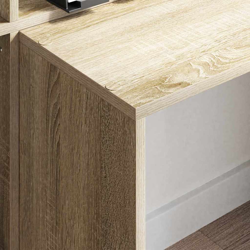 Desk with Shelf Sonoma Oak 138,5 x 55 x 143 cm Engineered Wood