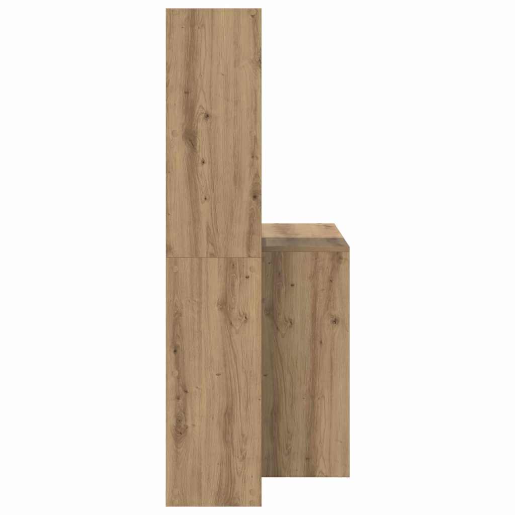 Desk with Shelf Artisan Oak 138,5 x 55 x 143 cm Engineered Wood