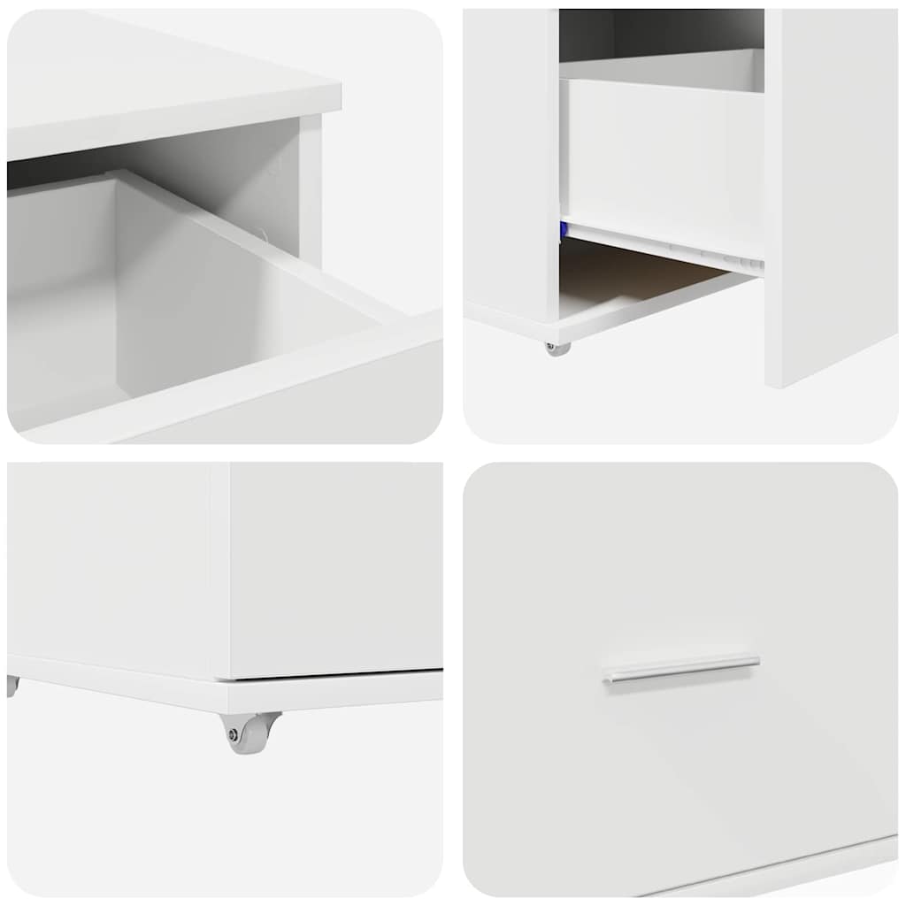 Desk White Engineered Wood 131,5 x 50 x 106,5 cm