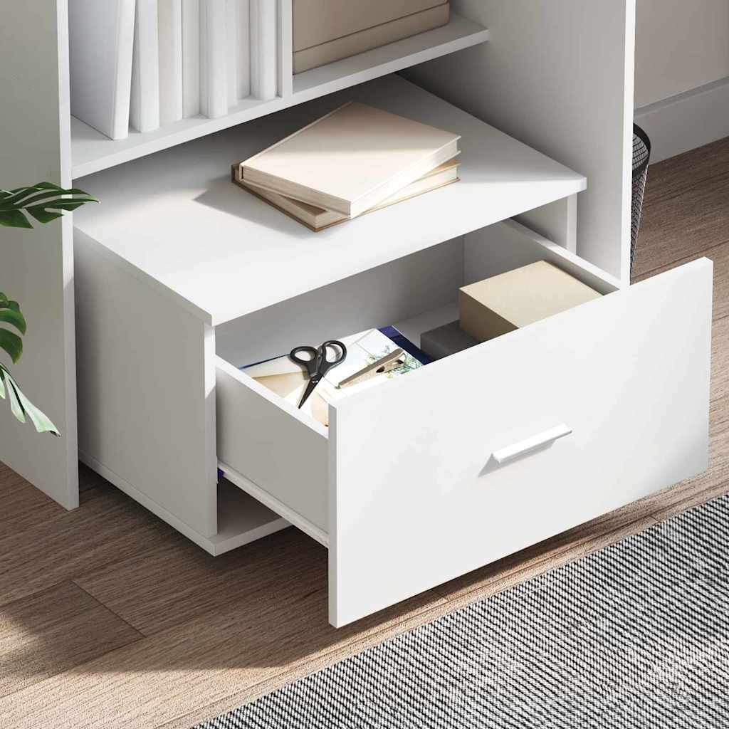 Desk White Engineered Wood 131,5 x 50 x 106,5 cm